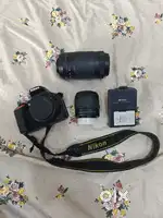 Nikond d5600 with two lenses 18-55 mm and 70-300 mm. Dslr camera