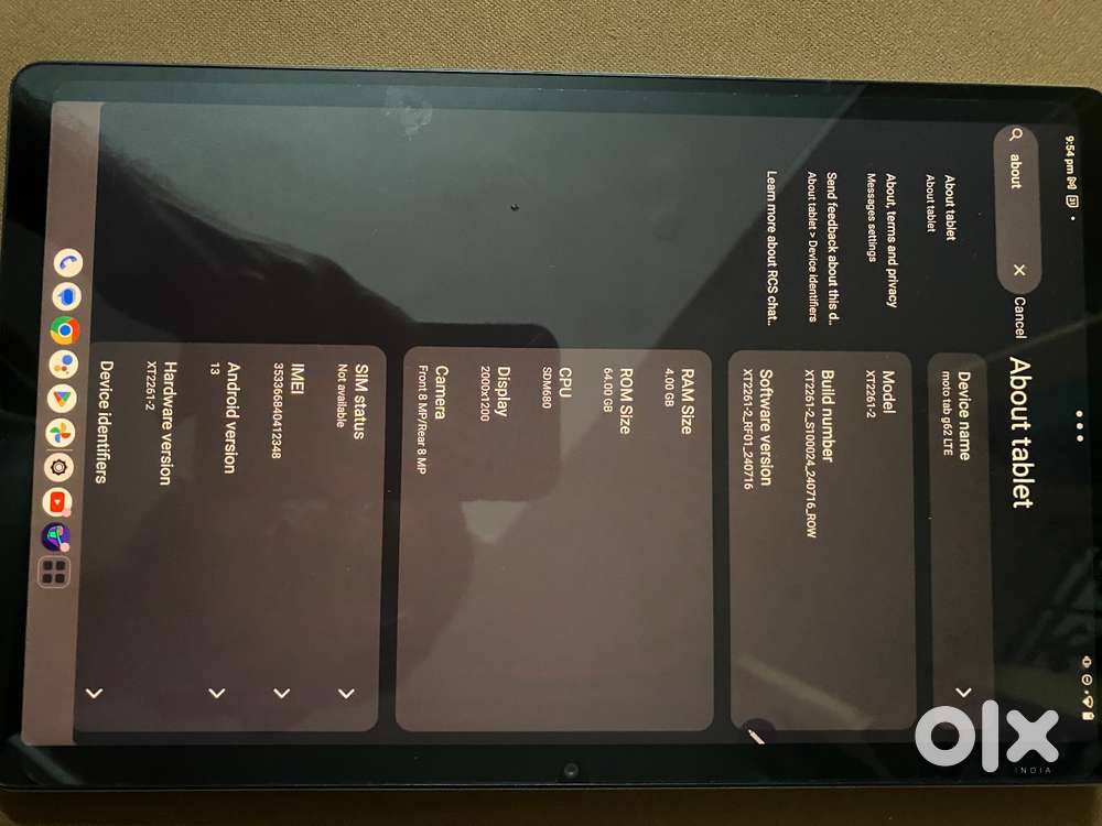 Moto tab g62 LTE