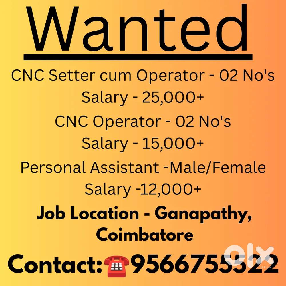 Need CNC Setter cum Operator