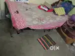 Folding single plywood  bed with matress & study table