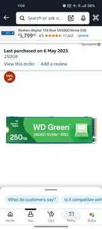 WD SN350 M.2 Nvme ssd 250GB