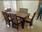 6 setar luxury dining table solid wood 5 years warranty