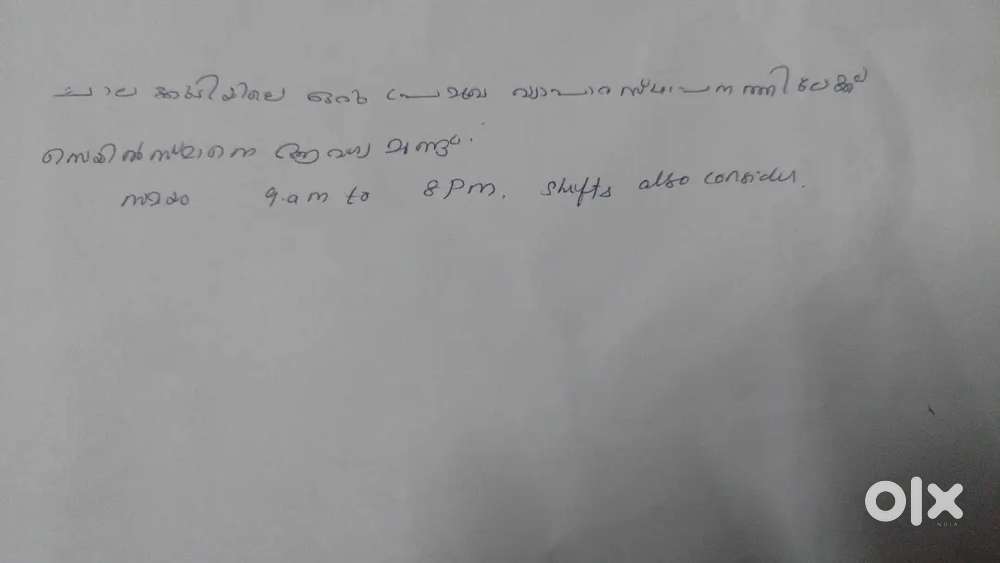 Salesman for Cycle shop