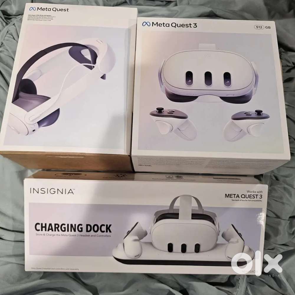 Meta Quest 3 512GB - White-includes Charge Dock & Elite Strap
