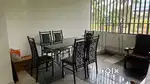 6 seating Dining table with glass top.
