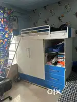 Kids bunk bed with wardrobe