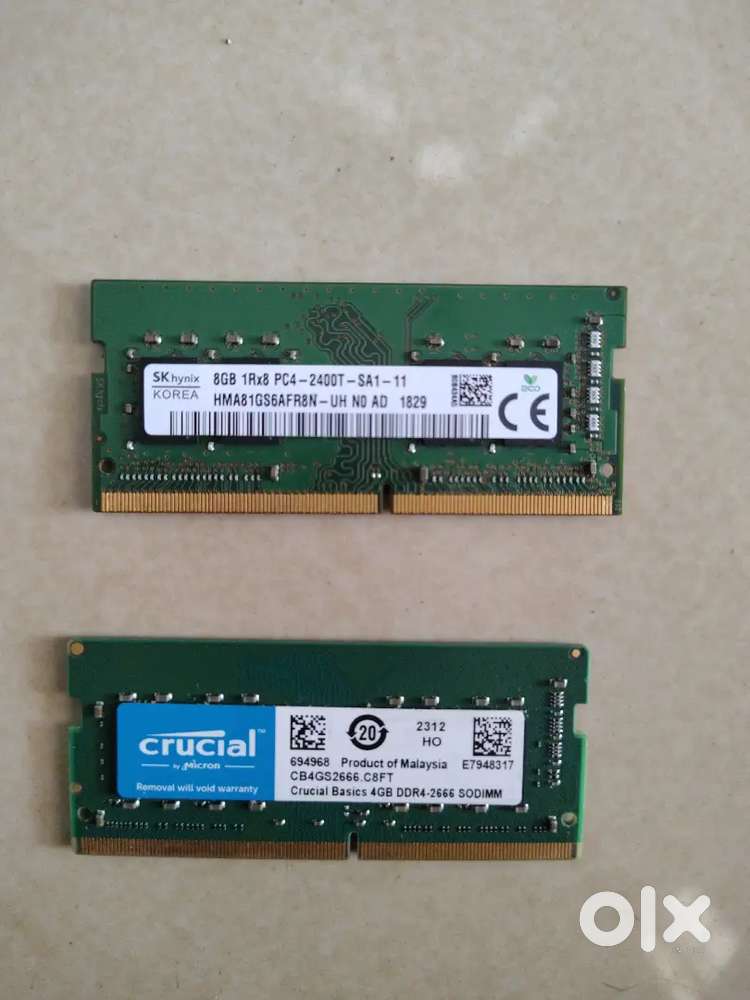 8+4 gb DDR4 RAM crucial and SK hynix