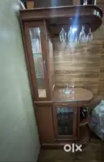 Wooden bar console.