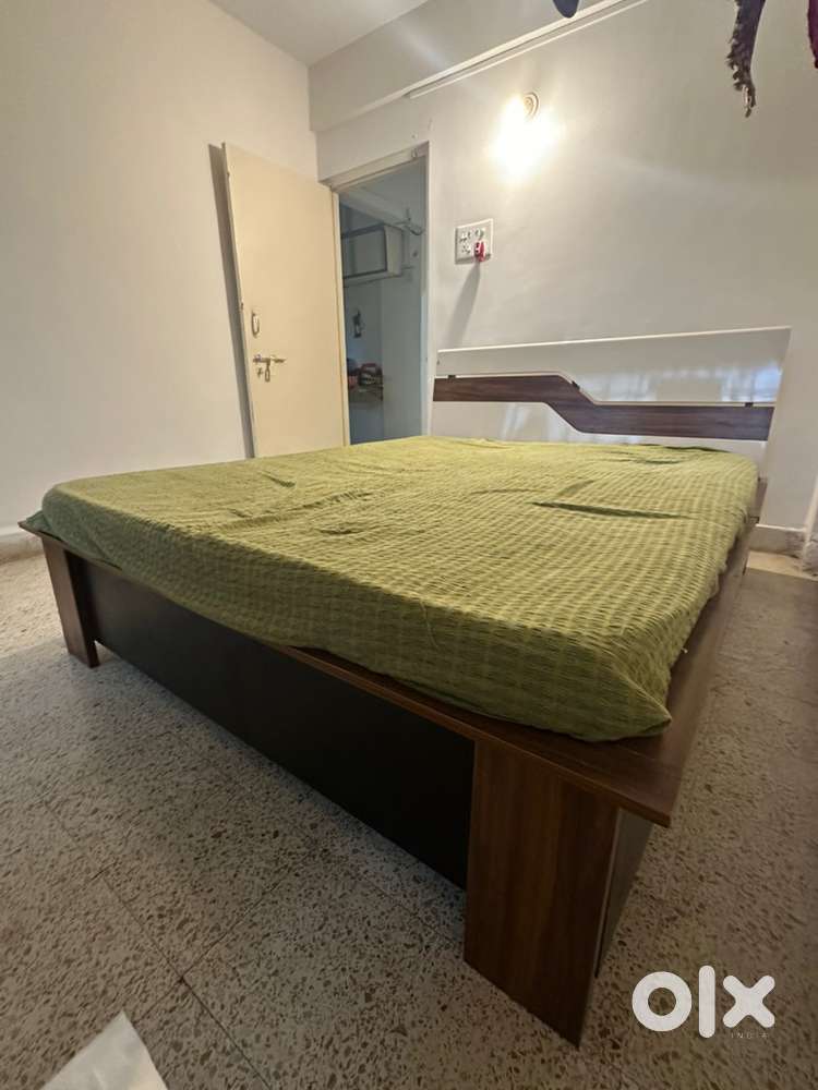 Bed, mattress, dressing table, shoe rack