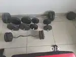 Gym bench and dumbbell set