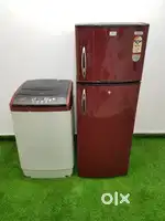 Videocon 280 ltrs double door refrigerator and Onida 6.2kg top machin
