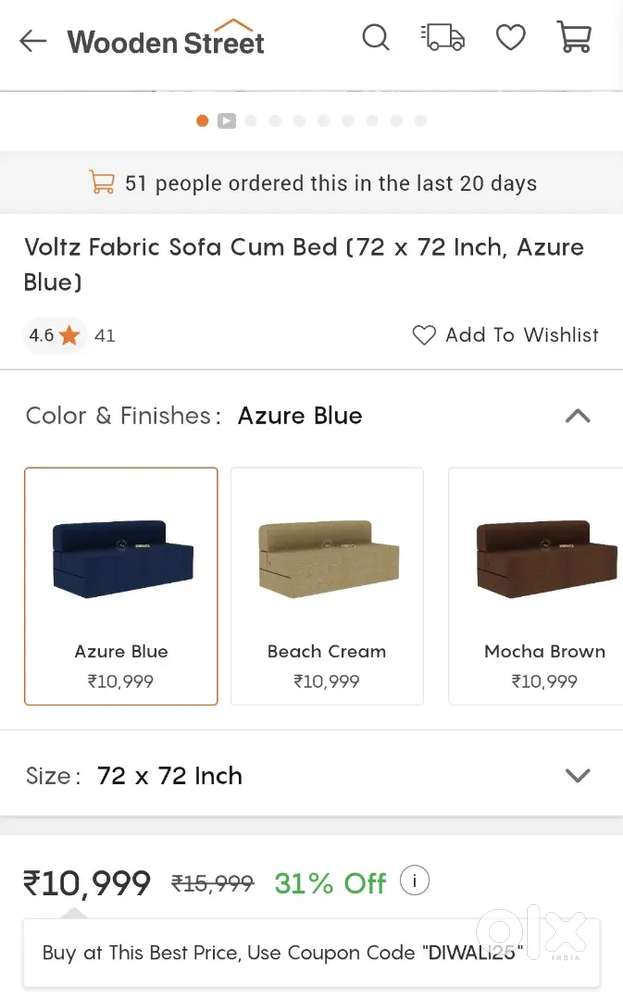 Fabric Sofa cum Bed