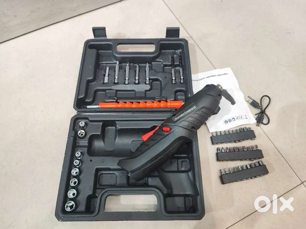 New Electric Screw Driver with bits and box rechargeable