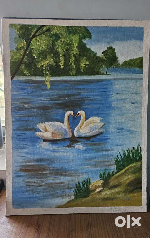 Beautiful swan painting