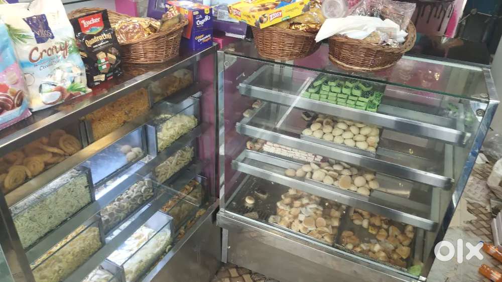 Farsan counter with heater and biscuit counter with heater
