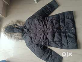 A black color hooded jacket