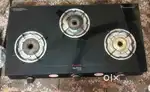 Preeti tri burner gas stove pakka working condition MRP 9000 rupees