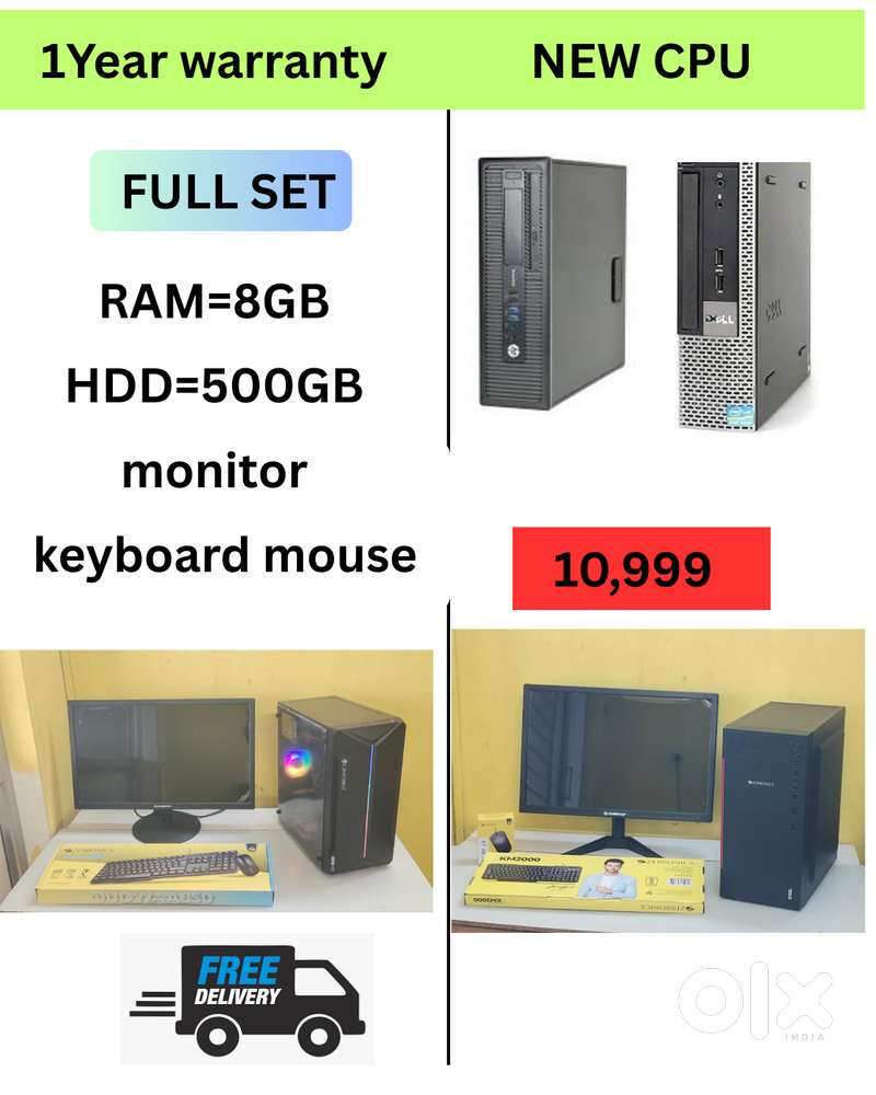 Cash on home delivery  1- Year Warranty  Desktop Laptop CPU Full Set i
