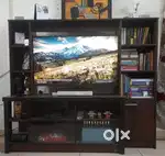 Premium Wooden TV Unit with Bookshelves & Storage