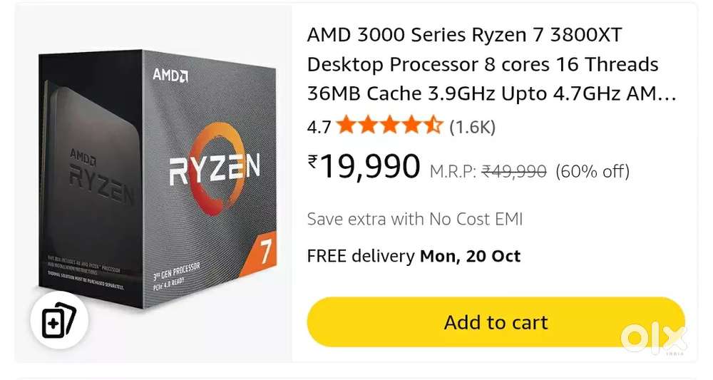 Ryzen 7 3800xt 8 core and 16 threads and xpg d35 32gb ram