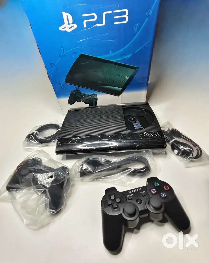 new box pack sony playstation 3, ps3 superslim 500gb and 25 games