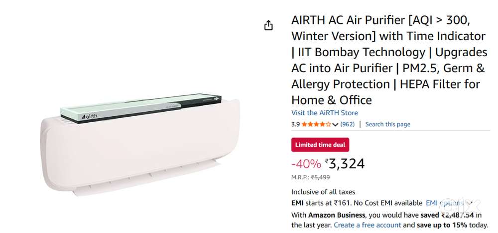 AIRTH AC Air Purifier , Winter Version