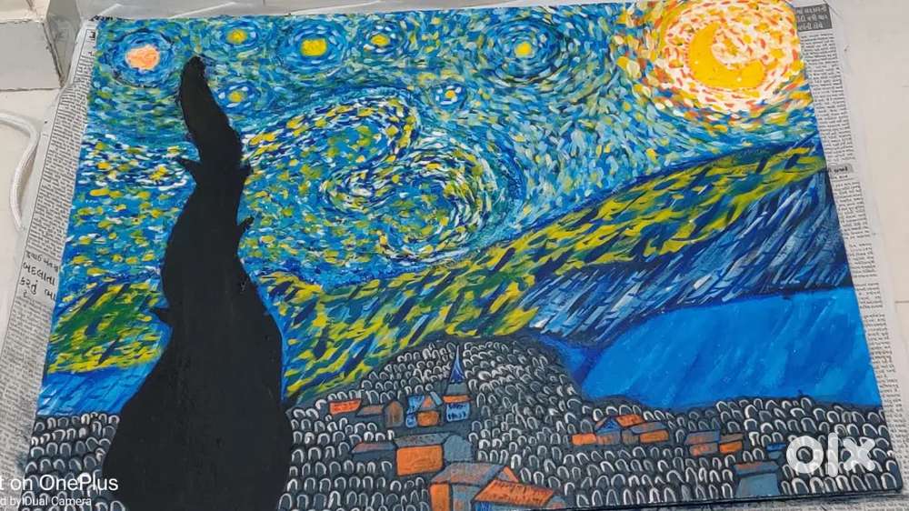 Painting of starry night by Vincent van Gogh