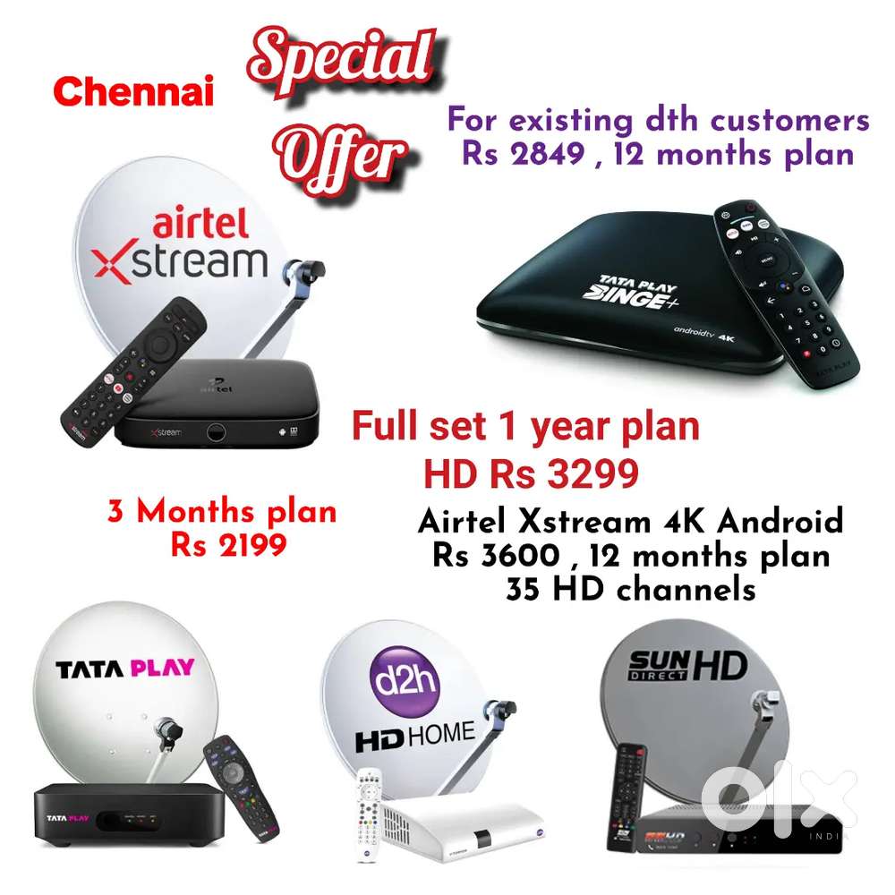 AIRTEL DTH ! TATÀ ! SUNDIRECT ! PLÀY ! DISHTV ! VIDEOCON D2H ! LED TV