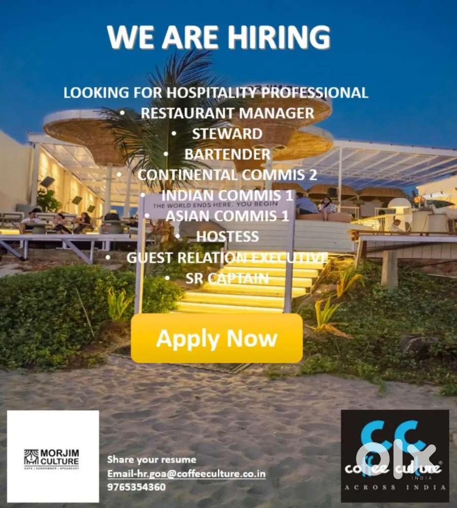 Looking for stewards In one of Goas biggest sundowner venues