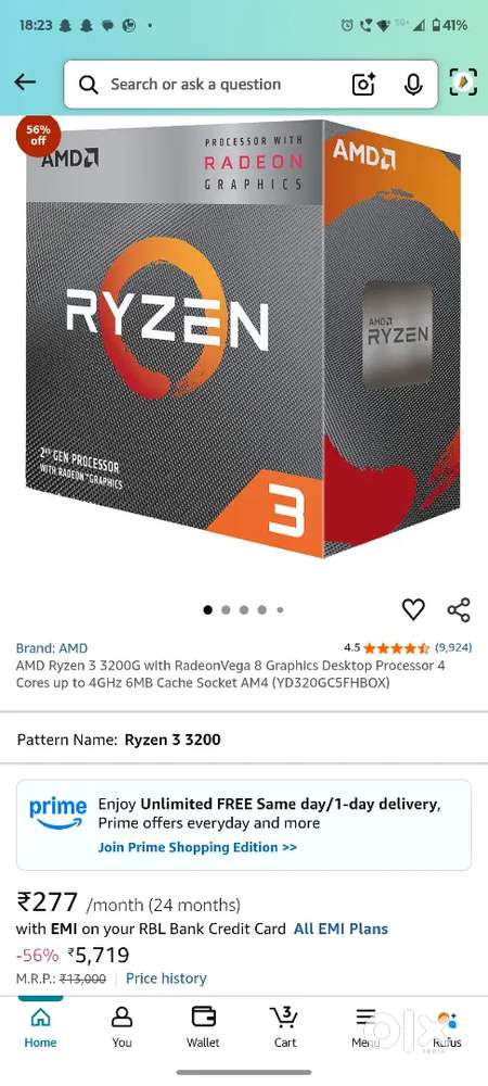 Ryzen processor (Ryzen 3 3200g)