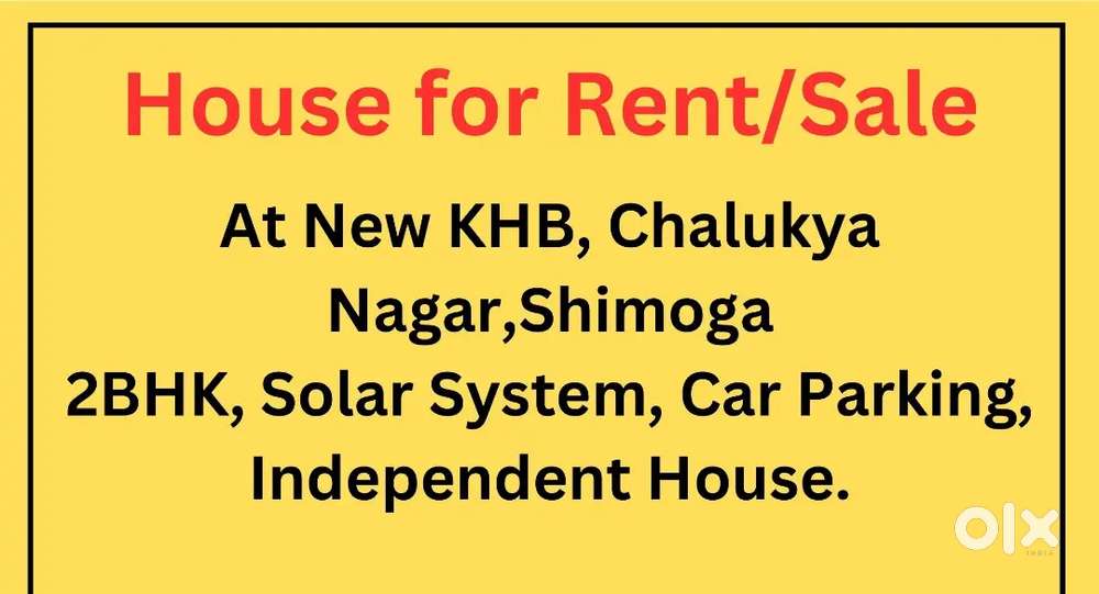 Semi-Furnished House for Sale or Rent at Chalukya Nagar with Solar,