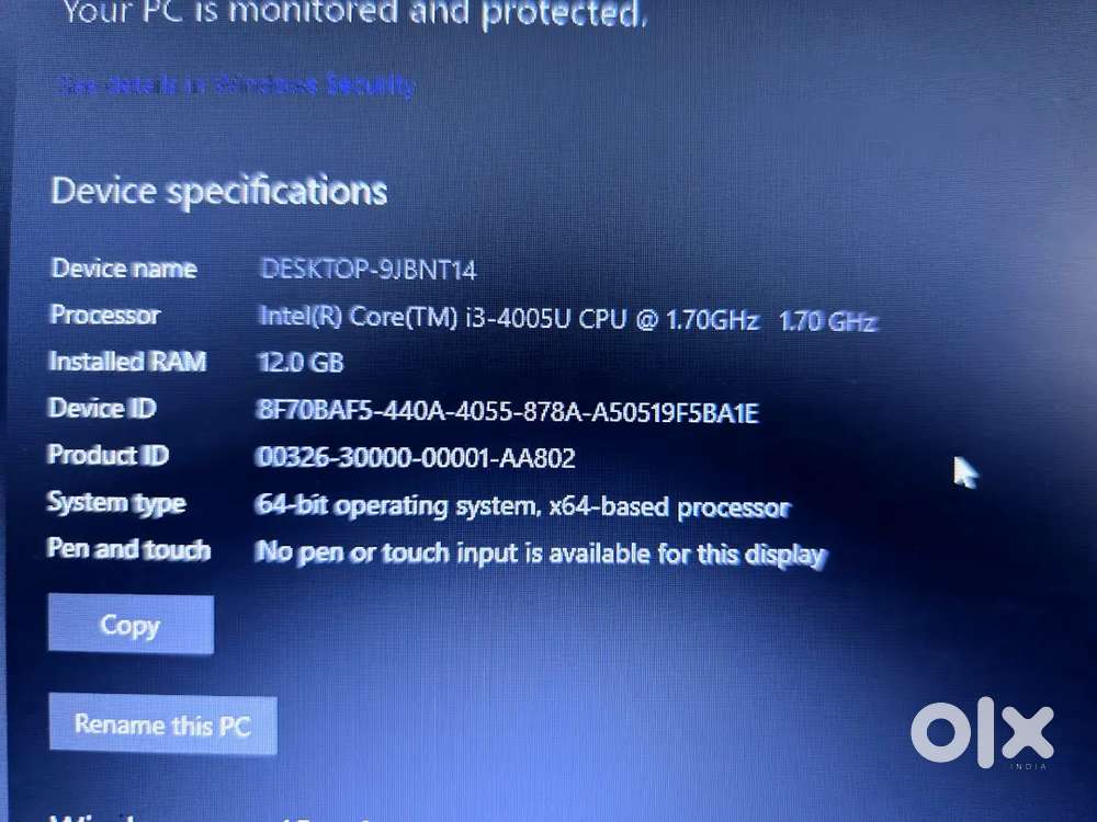 Dell Vostro 3558
Processor Intel(R) Core(TM) i3-4005U 
Memory: 12 GB