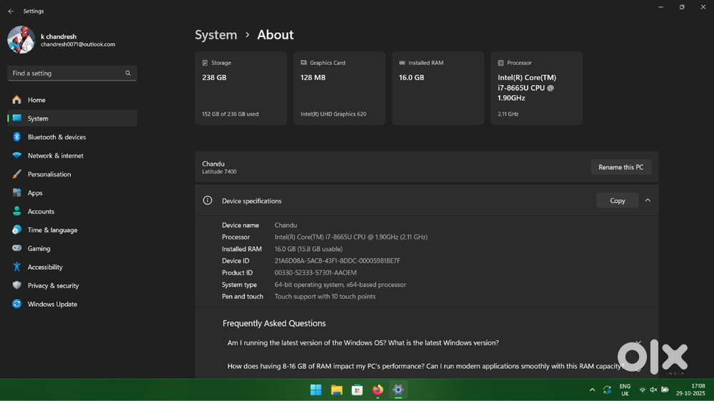 dell latitude 7400 touch screen