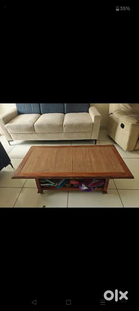 Centre table with storage. Wooden and glass top both available