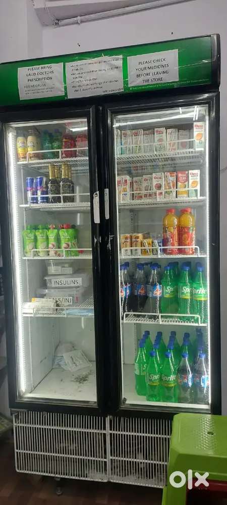 Commercial double door fridge