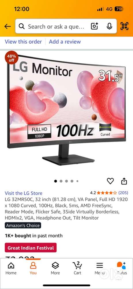 Brand New LG 32MR50C 32 Curved Monitor