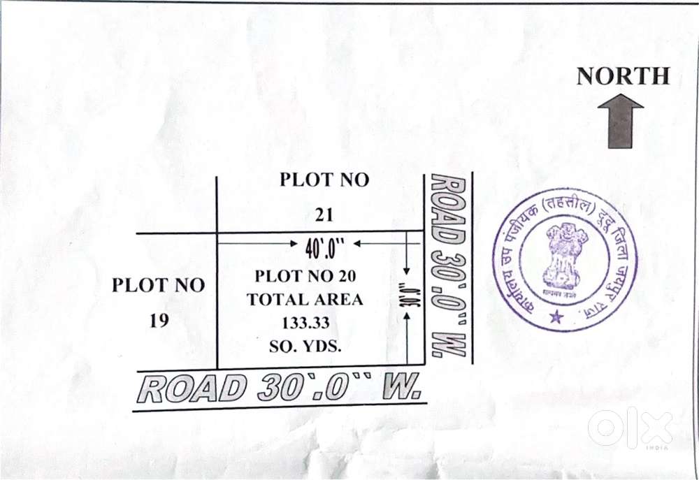 133.33 Gaj Corner Plot in Dudu 500 mtr from Main Highway