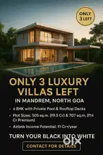 Mandrem’s Last 3 Luxury Villas  ₹1 Cr+ Rental Income Potential”