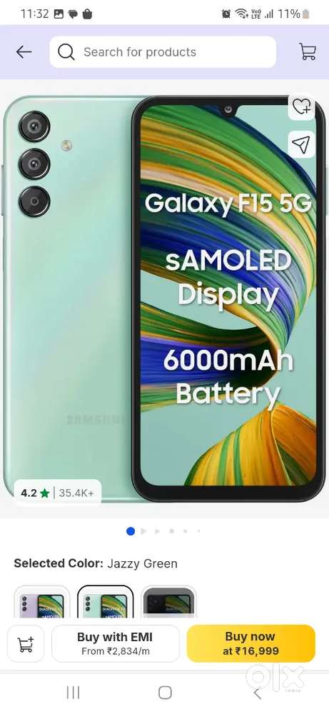 Galaxy f15    6_128 new condition