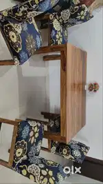 Dining table, sofa, study table, baby bed