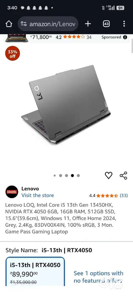 New Lenovo loq rtx4050 for sale