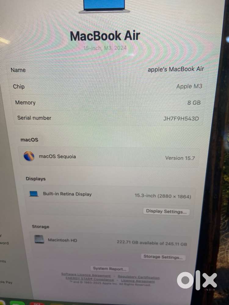 ( Mac huB ) - MacBook Air 15inch m3 - 8GB/256GB (Apple warranty 2027 )
