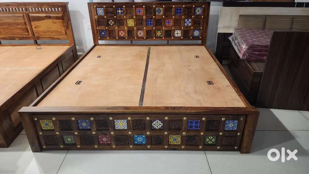 Today special offer buy new double bed with box 34999 EMI Available