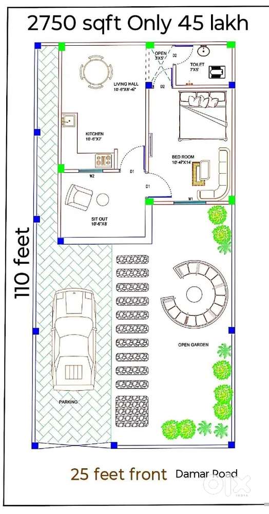 लखनऊ के चंद्रिका देवी रोड पर 1 bhk सेट 2750 sqft प्लाट मात्र 45 लाख मे