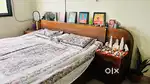 King Size Wooden Bed with Box Storage + 2 Settees (with Drawers)