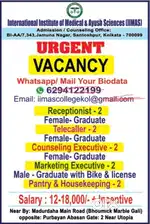 Receptionist, Telecaller, Office & Counseling Executive