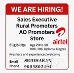 Airtel Sim sales executive, promotor