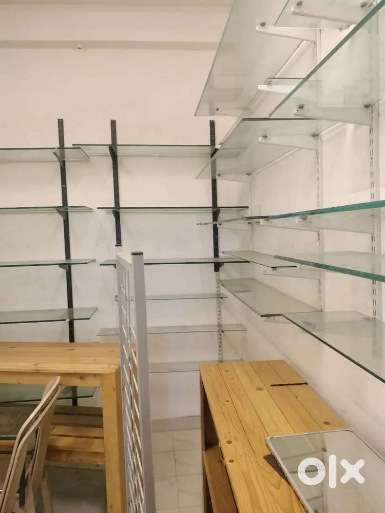 Shop Tables and Glass Rack for Sale