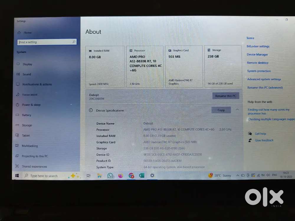 Laptop Lenovo ThinkPad AMD PRO A12 -8830B Chipset mint condition