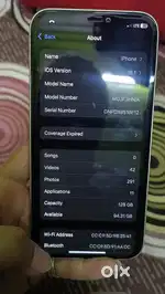 Iphone 12 128gn 81 battery everything original face id issue never opn